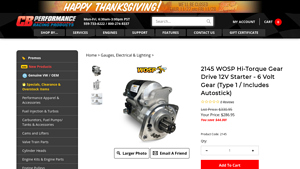 CB Performance - WOSP Gear Drive Starter