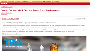 Toyota - Camry SE Low Beam Bulb Replacement