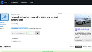 Pontiac Grand Am - Common Cranking Issues