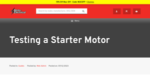 Motoelectrical - Starter Motor Testing Guide