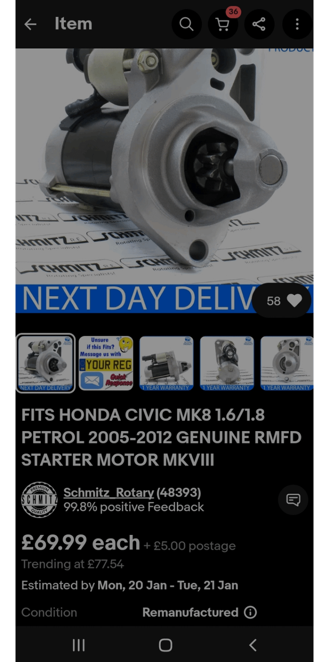 An application scenario or product detail of new vs remanufactured starter - Image 5