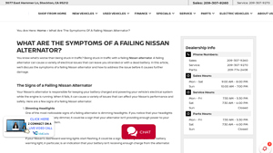 Nissan - Alternator Symptoms