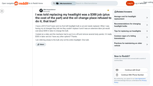 Ford Fusion - Headlight Bulb Replacement