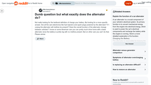 Reddit - Alternator Functionality