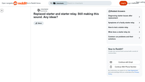 Reddit - Starter Replacement