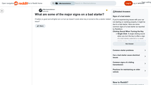 Reddit - Starter Issues