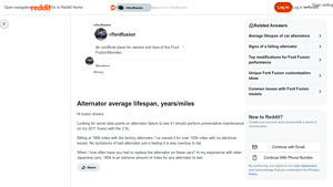 Ford Fusion - Alternator Lifespan