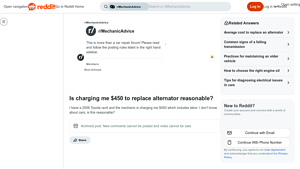 Toyota RAV4 - Alternator Replacement Cost