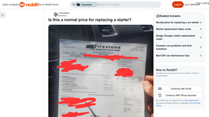 Reddit - Starter Replacement Costs