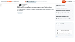 Reddit - Key Differences Between Generators and Alternators