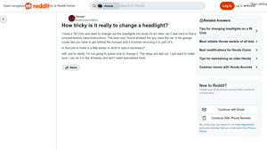 Honda - Headlight Replacement Guide