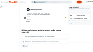Reddit - Starter Motor Assembly