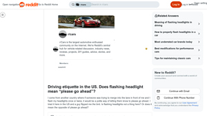 Reddit - Flashing Headlights Guide