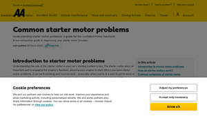 The AA - Starter Motor Issues