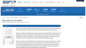 Peterbilt - New Starter Costs