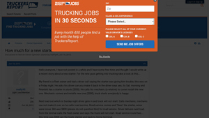 Truckers Report - Starter Costs