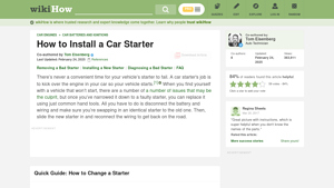 WikiHow - Car Starter Installation Guide