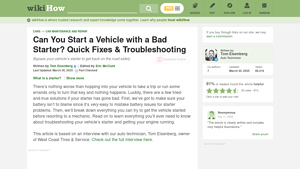 WikiHow - Starting a Car with a Bad Starter