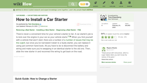 WikiHow - Car Starter Installation Guide