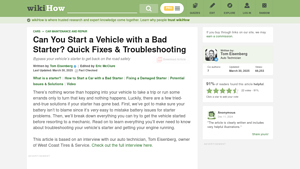 WikiHow - Starting a Car with a Bad Starter