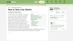 WikiHow - Car Starter Testing Guide
