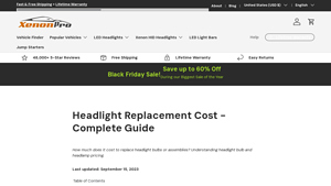XenonPro - Headlight Replacement Cost Guide